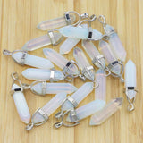 Opal Pillar Point Hexagonal Pendulum Necklace DIY Gift 24Pcs