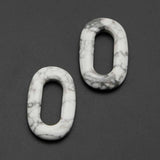 Geometric Circle Natural Stone Earrings 6Pcs