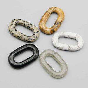 Geometric Circle Natural Stone Earrings 6Pcs