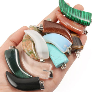 Natural Stone Pendant Turquoise Opal Necklace 40mm
