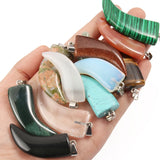 Natural Stone Pendant Turquoise Opal Necklace 40mm