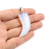 Natural Stone Pendant Turquoise Opal Necklace 40mm