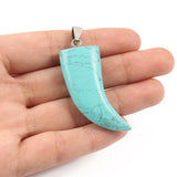 Natural Stone Pendant Turquoise Opal Necklace 40mm
