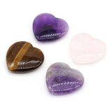 Natural Stone Heart Shape Pendants for Jewelry Making - Amethysts Tiger eye Bead