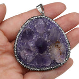 Irregular Druzy Amethysts Pendants Purple Crystal Charms