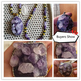 Water Drop Druzy Amethysts Pendants - Purple Crystal Charms
