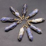 Hexagonal Quartz Crystal Copper Wire Pendant for Necklaces