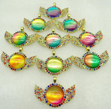 Natural Stone Quartz Crystal 8PC Round Shaped Pendant Diy Jewelry Making