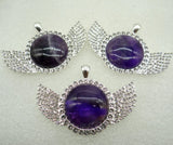 Natural Stone Quartz Crystal Round Pendant for DIY Jewelry Making