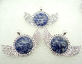 Natural Stone Quartz Crystal Round Pendant for DIY Jewelry Making