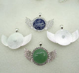 Natural Stone Quartz Crystal Round Pendant for DIY Jewelry Making