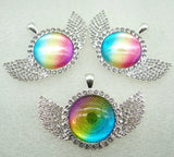 Natural Stone Quartz Crystal Round Pendant for DIY Jewelry Making