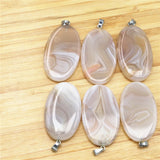 Natural Stone Quartz Agate Slice Pendant Reiki Healing 6PCS
