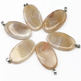 Natural Stone Quartz Agate Slice Pendant Reiki Healing 6PCS