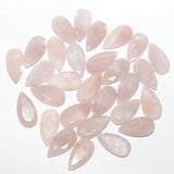 Rose Quartz Faceted Water Drop Necklace Pendant Loose Beads Jewelry DIY 8Pcs