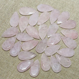 Rose Quartz Faceted Water Drop Necklace Pendant Loose Beads Jewelry DIY 8Pcs