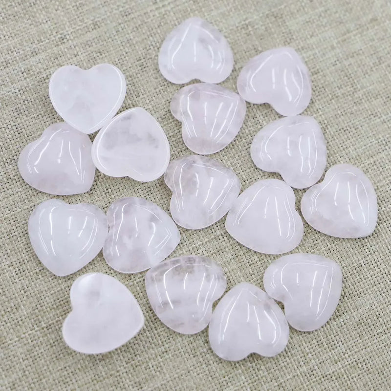 30Pcs Rose Quartz Powder Crystal Heart Shaped Ornaments