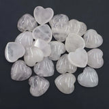 30Pcs Rose Quartz Powder Crystal Heart Shaped Ornaments