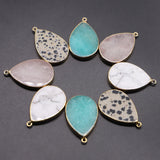 Rose Quartz Water Drop Healing Crystals Pendants Necklace 6Pcs
