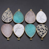 Rose Quartz Water Drop Healing Crystals Pendants Necklace 6Pcs