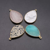 Rose Quartz Water Drop Healing Crystals Pendants Necklace 6Pcs