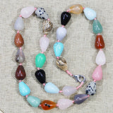 Stone Water Droplets Necklace Malachite Turquoise Charms