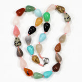 Stone Water Droplets Necklace Malachite Turquoise Charms