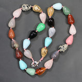 Stone Water Droplets Necklace Malachite Turquoise Charms