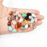 Stone Water Droplets Necklace Malachite Turquoise Charms