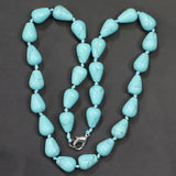 Stone Water Droplets Necklace Malachite Turquoise Charms