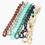 Stone Water Droplets Necklace Malachite Turquoise Charms
