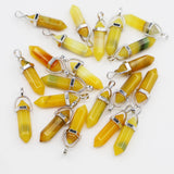 Yellow Agate Hexagonal Pillar Pendulum Necklace