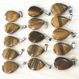 Tiger Eye Water Drop Slide Stone Pendants for Jewelry Making