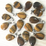 Tiger Eye Water Drop Slide Stone Pendants for Jewelry Making