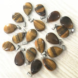 Tiger Eye Water Drop Slide Stone Pendants for Jewelry Making