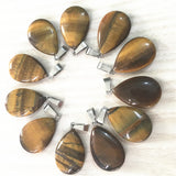 Tiger Eye Water Drop Slide Stone Pendants for Jewelry Making