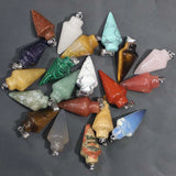 Tiger Eye Turquoise Necklace Pendants Minerals Healing Charms 12Pcs