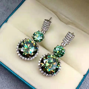 Green Moissan Earrings Sterling Silver Set Wedding Jewelry