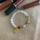 Jade Stone Agate 8mm Round Beads Bracelet for Women Jewelry