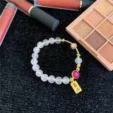 Jade Stone Agate 8mm Round Beads Bracelet for Women Jewelry