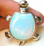 Opal Gemstone Garden Turtle Pendant