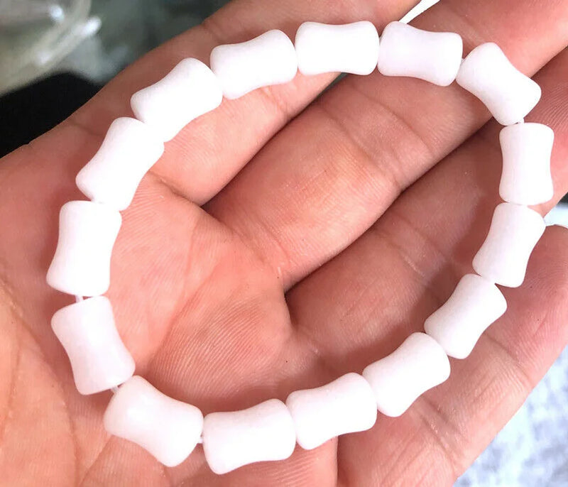 Natural Hetian Jade Bamboo Joint Bangle Bracelet