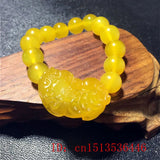 Yellow Agate Pixiu Bracelet DIY Lucky Women Jade Beads Jewelry