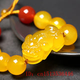 Yellow Agate Pixiu Bracelet DIY Lucky Women Jade Beads Jewelry