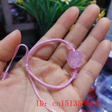 Pink Agate Fox Bracelet DIY Health Wealth Lucky Women Jade Beads