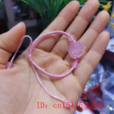 Pink Agate Fox Bracelet DIY Health Wealth Lucky Women Jade Beads