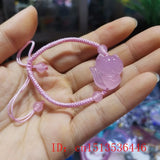Pink Agate Fox Bracelet DIY Health Wealth Lucky Women Jade Beads