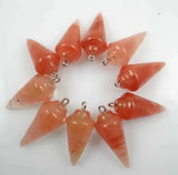 Natural Stone Pendulum Pendant for DIY Jewelry Making Necklace Accessories 10pc