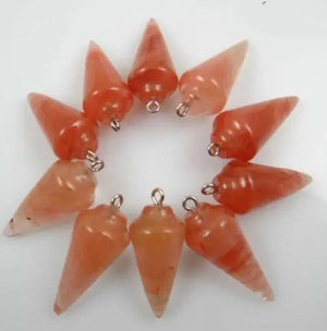 Natural Stone Pendulum Pendant for DIY Jewelry Making Necklace Accessories 10pc