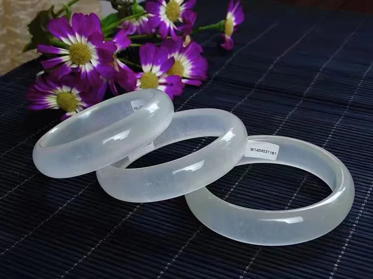 Natural Jade Ice Transparent Bracelet Bangle Lucky Jewelry